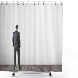 Personality  Businessman In An Empty Room Shower Curtains
