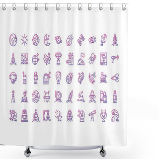 Personality  Isolated Space Icon Set Vector Design Shower Curtains