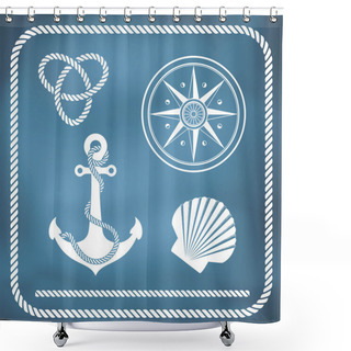 Personality  Nautical Symbols Shower Curtains