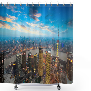 Personality  Shanghai In Sunset Shower Curtains