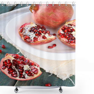 Personality  Open Fresh Ripe Pomegranates Fruit Shower Curtains