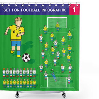 Personality  Set For Football Infographic Shower Curtains