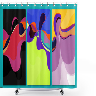 Personality  Vector Colorful Abstract Fluid And Liquid Background Modern Minimalist For Summer Design Shower Curtains