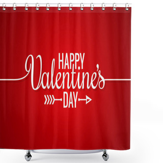 Personality  Valentines Day Line Vintage Lettering Background Shower Curtains