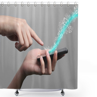 Personality  Mobile Phone Shower Curtains