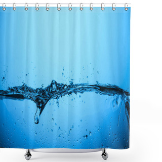 Personality  Splashing Water With Bubbles, Isolated On Blue Shower Curtains