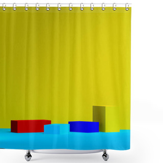 Personality  Geometric Shape Minimal, 3d Rendering. Shower Curtains