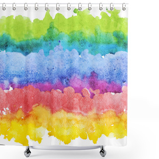 Personality  Watercolor Colourful Stripes Shower Curtains