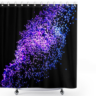 Personality  Shiny Purple Fiber Optics On Dark Background Shower Curtains