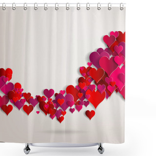 Personality  Valentines Day. Abstract Paper Hearts. Love Shower Curtains