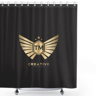 Personality  Letter Initial With Royal Luxury Logo Template Shower Curtains