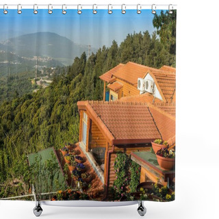 Personality  Panorama Of The Upper Galilee From Guesthouse(boarding House Or Zimmer) At The Tops Of The Hills Surrounding Lake Kinneret Or The Tiberias Sea Or Sea Of Galilee Shower Curtains