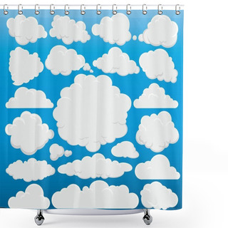 Personality  White Airy Fluffy Clouds Shower Curtains