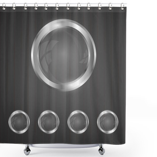 Personality  Glass Silver Buttons Vector Illustration  Shower Curtains