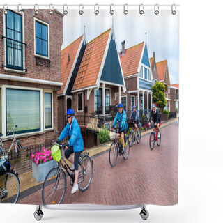 Personality  Houses And Bicyclists In Holland Shower Curtains