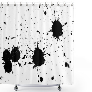 Personality  Grunge Black Water Droplet Splash Textured Background (Vector). Use For Decoration, Aging Or Old Layer Shower Curtains