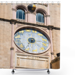 Personality  Planetarium Of Astrological Clock On Bell Tower Of Messina Cathedral Or Or Duomo Di Messina. Ancient Eternal Calendar And Clock In Messina, Sicily, Italy. Shower Curtains