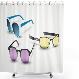 Personality  Sunglasses Signs  Vector Illustration  Shower Curtains