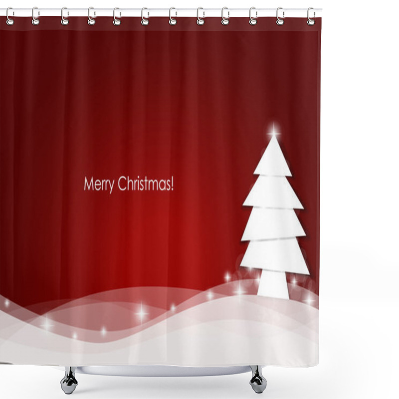 Personality  Christmas Background With Christmas Tree, Vector Illustration. Shower Curtains