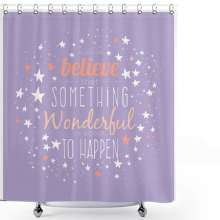 Personality  Greeting Typography Design Card Shower Curtains