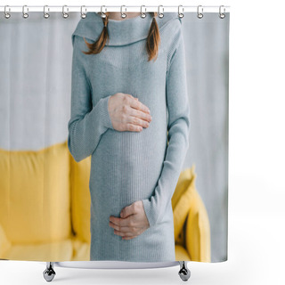 Personality  Touching Belly Shower Curtains