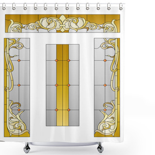 Personality  Doorway With A Stained-glass Shower Curtains