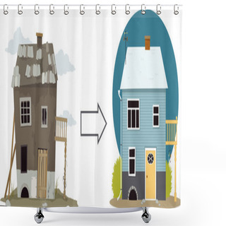 Personality  Flip This House Shower Curtains