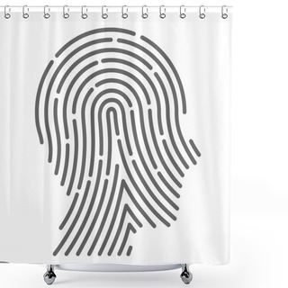 Personality  Symbol Fingerprint Head Shower Curtains