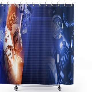 Personality  Casino Money Games Banner Shower Curtains