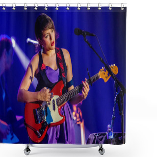 Personality  Norah Jones Performing On Stage During  Music Concert   Shower Curtains