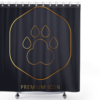 Personality  Animal Track Golden Line Premium Logo Or Icon Shower Curtains
