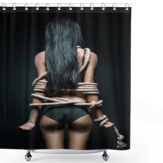 Personality  Woman Bound With Rope Shower Curtains