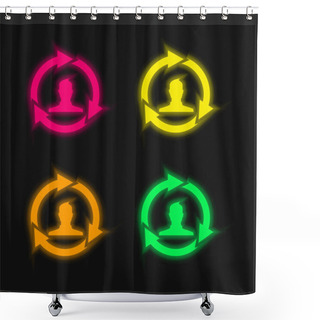 Personality  Affiliate Marketing Four Color Glowing Neon Vector Icon Shower Curtains