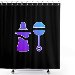 Personality  Baby Feeder Blue Gradient Vector Icon Shower Curtains