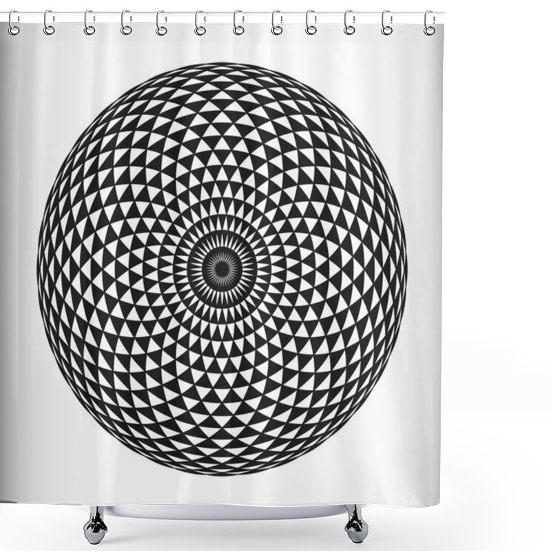 Personality  Monochrome Elegant Pattern. Black And White Geometric Circular Pattern. Shower Curtains