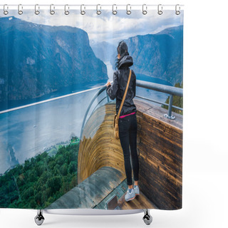 Personality  Stegastein Lookout Beautiful Nature Norway Observation Deck View Shower Curtains