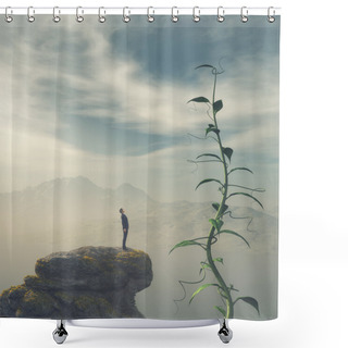 Personality  Man On The Edge Of A Cliff Shower Curtains