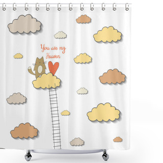 Personality  Cute Hand Drawn Doodle Motivating Card Shower Curtains