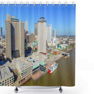 Personality  NEW ORLEANS, LA - FEBRUARY 2016: Aerial City View. New Orleans A Shower Curtains