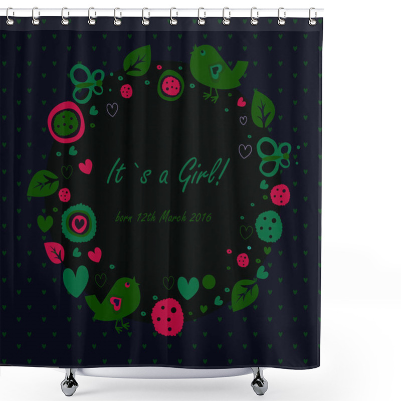 Personality  Cute Baby Girl Shower Shower Curtains