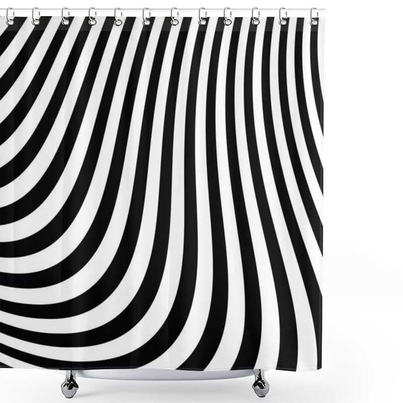 Personality  Abstract Black and White Modern Striped Background shower curtains