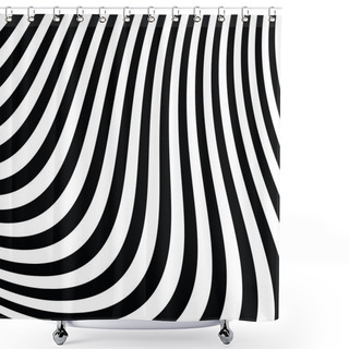 Personality  Abstract Black And White Modern Striped Background Shower Curtains