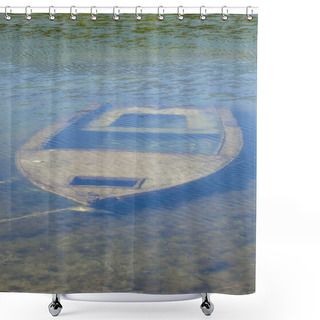 Personality  Sunken Fishing Boat Shower Curtains