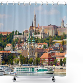 Personality  View Of Buda Side Of Budapest With The Castle, St. Matthias And Shower Curtains