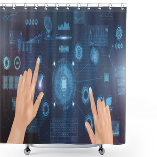 Personality  Futuristic Concept HUD, GUI Style Shower Curtains