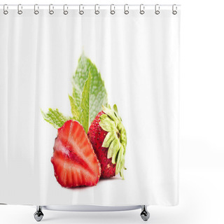 Personality  Whole And Half Ripe Strawberries Shower Curtains
