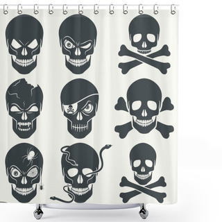 Personality  Skull Icons. Shower Curtains