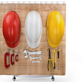 Personality  Hardhats And Reparement Tools  Shower Curtains