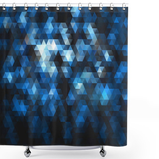 Personality  Blue Grid Mosaic Background, Creative Design Templates Shower Curtains