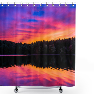 Personality  Incredible Fall Sunset Over Long Arm Reservoir, Near Hanover, Pe Shower Curtains